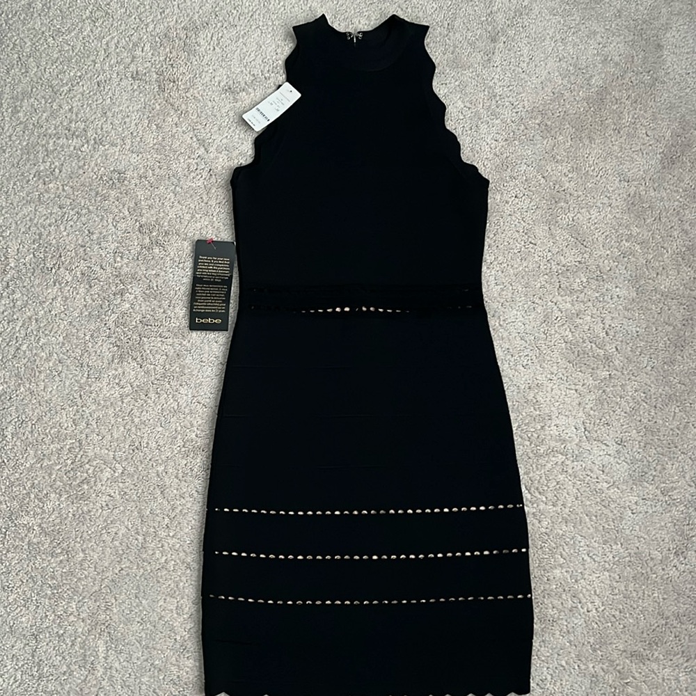 BEBE Elissa Scalloped Dress, women’s medium, NWT, flawless